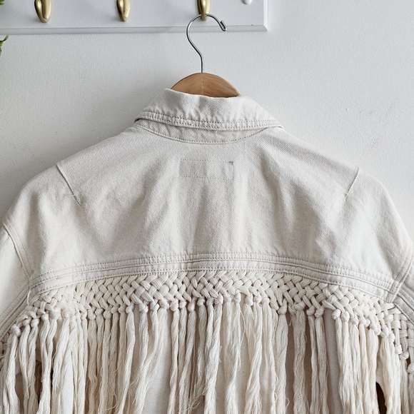 BLANKNYC Sacha Fringed Denim Jacket XS NWT Anthropologie Exclusive Boho Western - Picture 11 of 16
